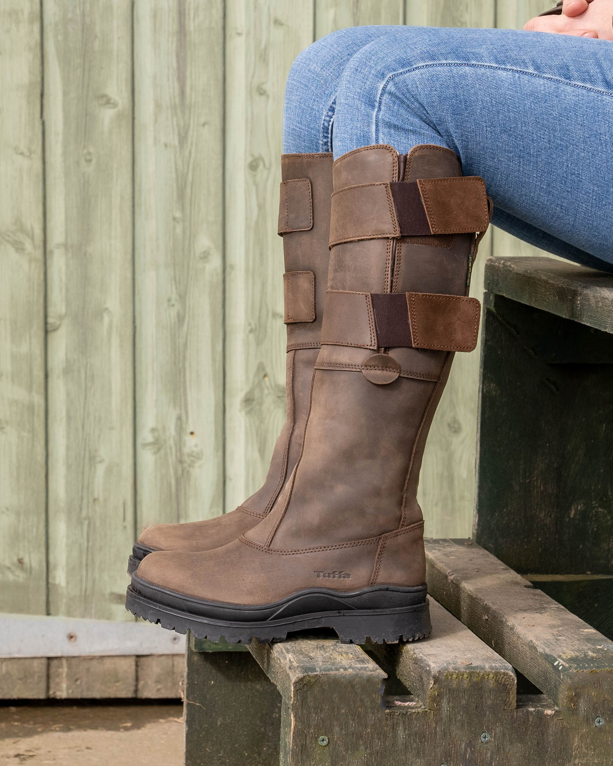 Close-up of quality riding boots